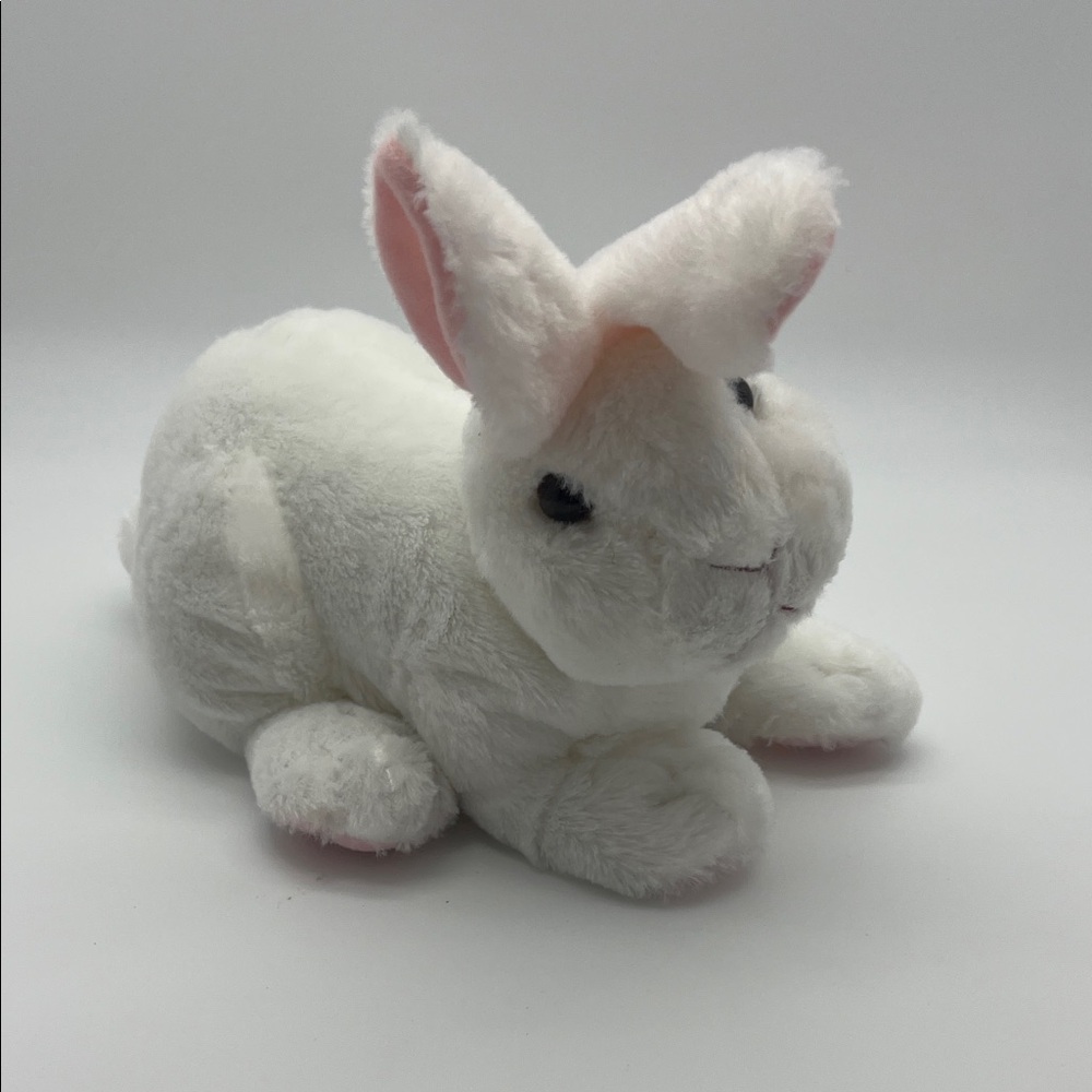 White Realistic Bunny Plush - Picture 1 of 5